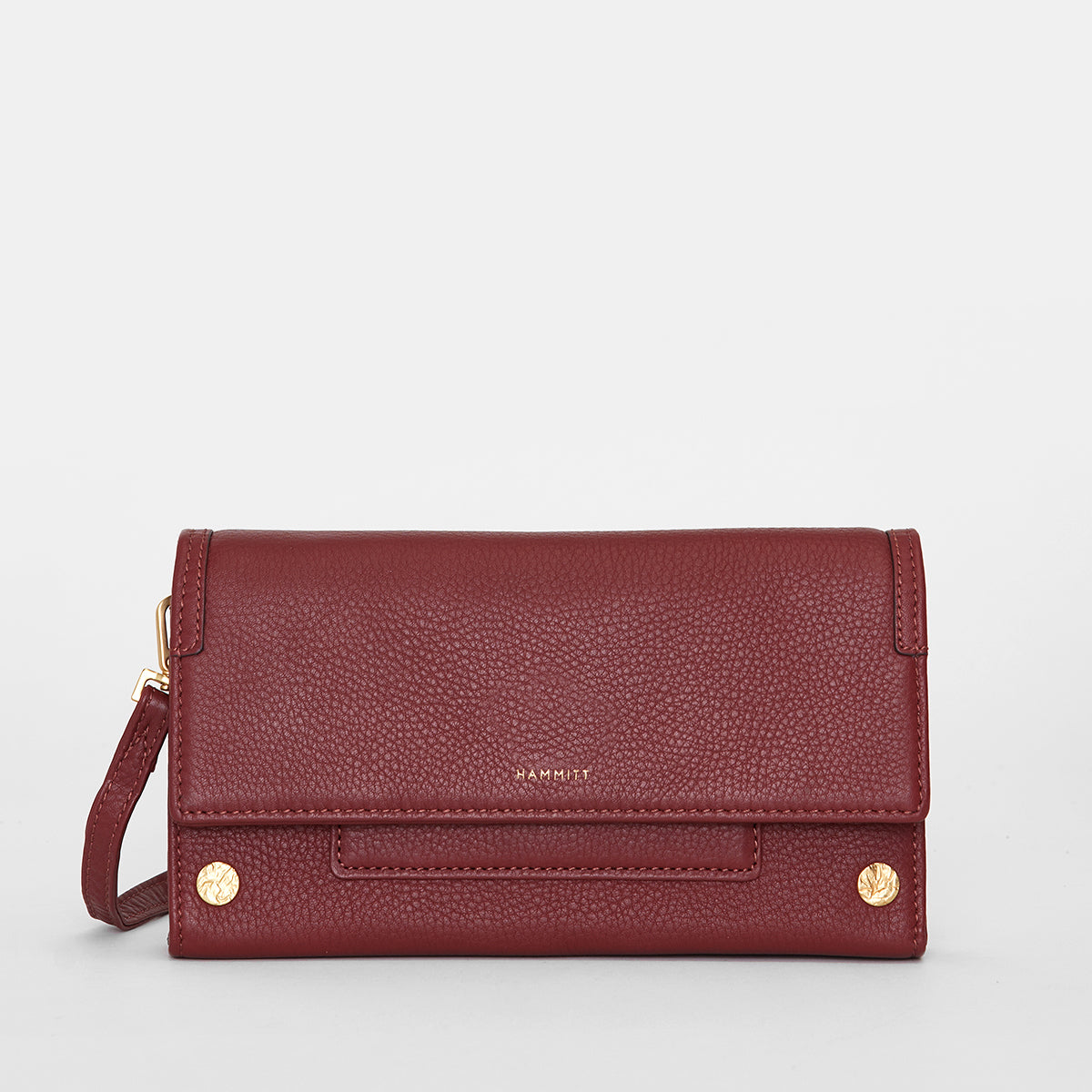 AJ Crossbody Clutch | Pomodoro Red/Brushed Gold Hammered