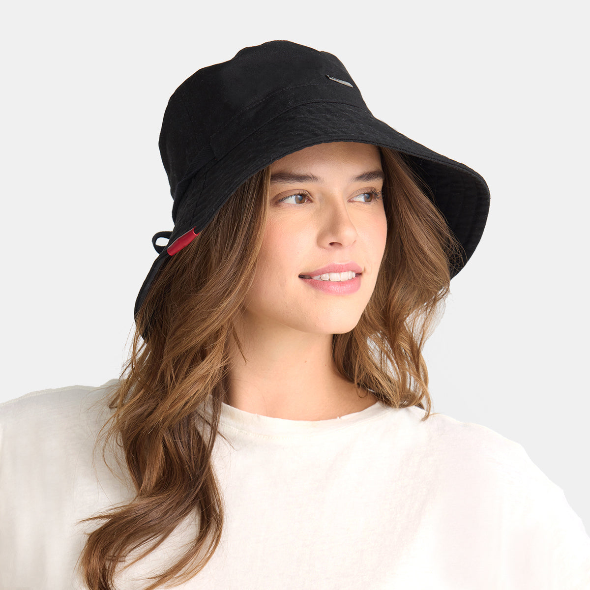 Bucket-Hat-Black-Gunmetal-Model-Side--View