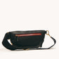 Charles Crossbody | Black/Brushed Gold Red Zip | Med