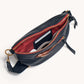 Charles Crossbody | Black/Brushed Gold Red Zip | Med