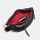 Charles Crossbody | Black/Brushed Gold Red Zip | Med