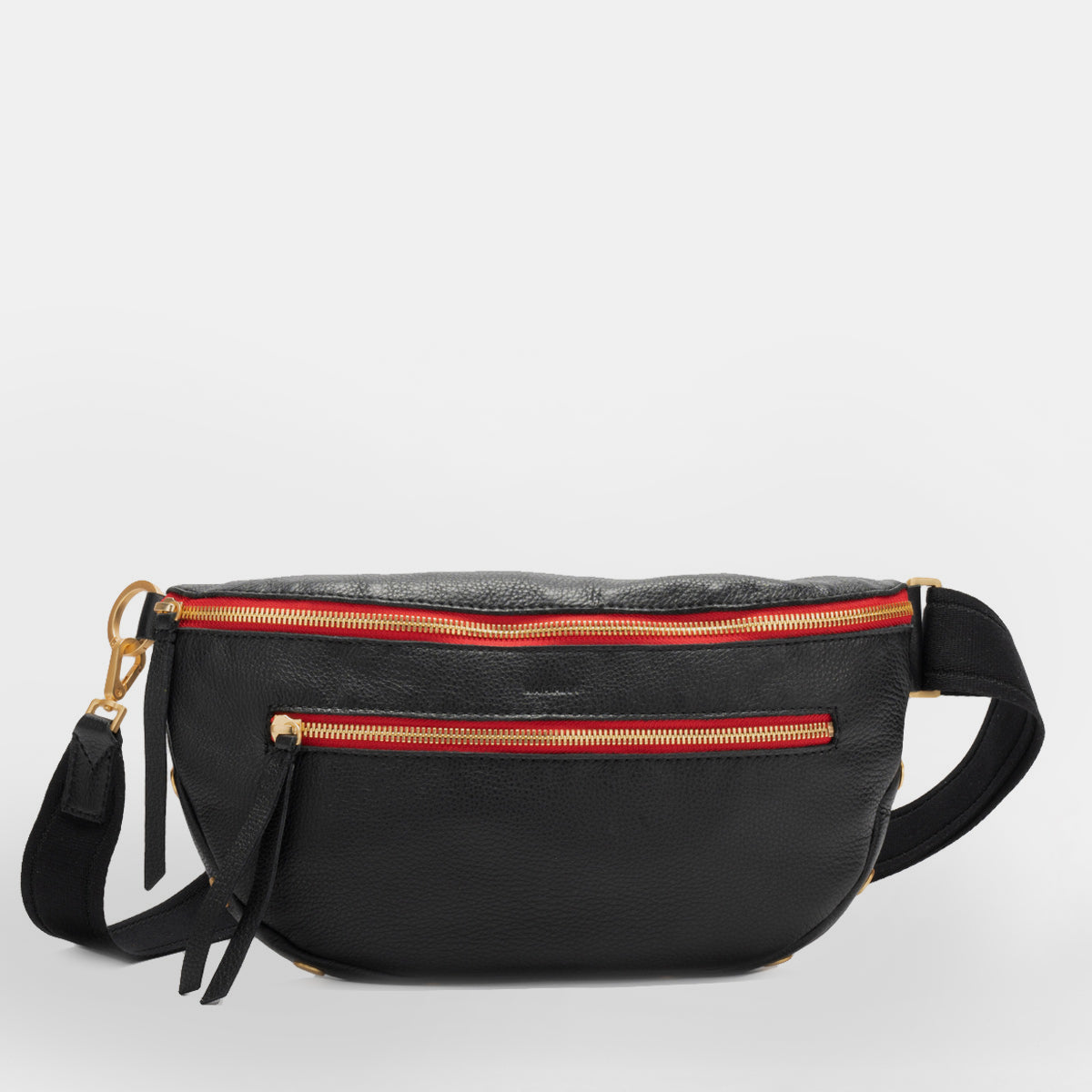 Charles-Crossbody-Lrg-Black-BG-Red-Zip-Front-View