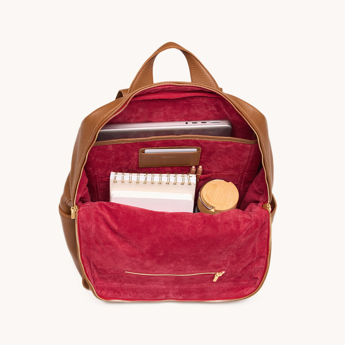 Montana Backpack | Mahogany Pebble/Brushed Gold Red Zip | XL