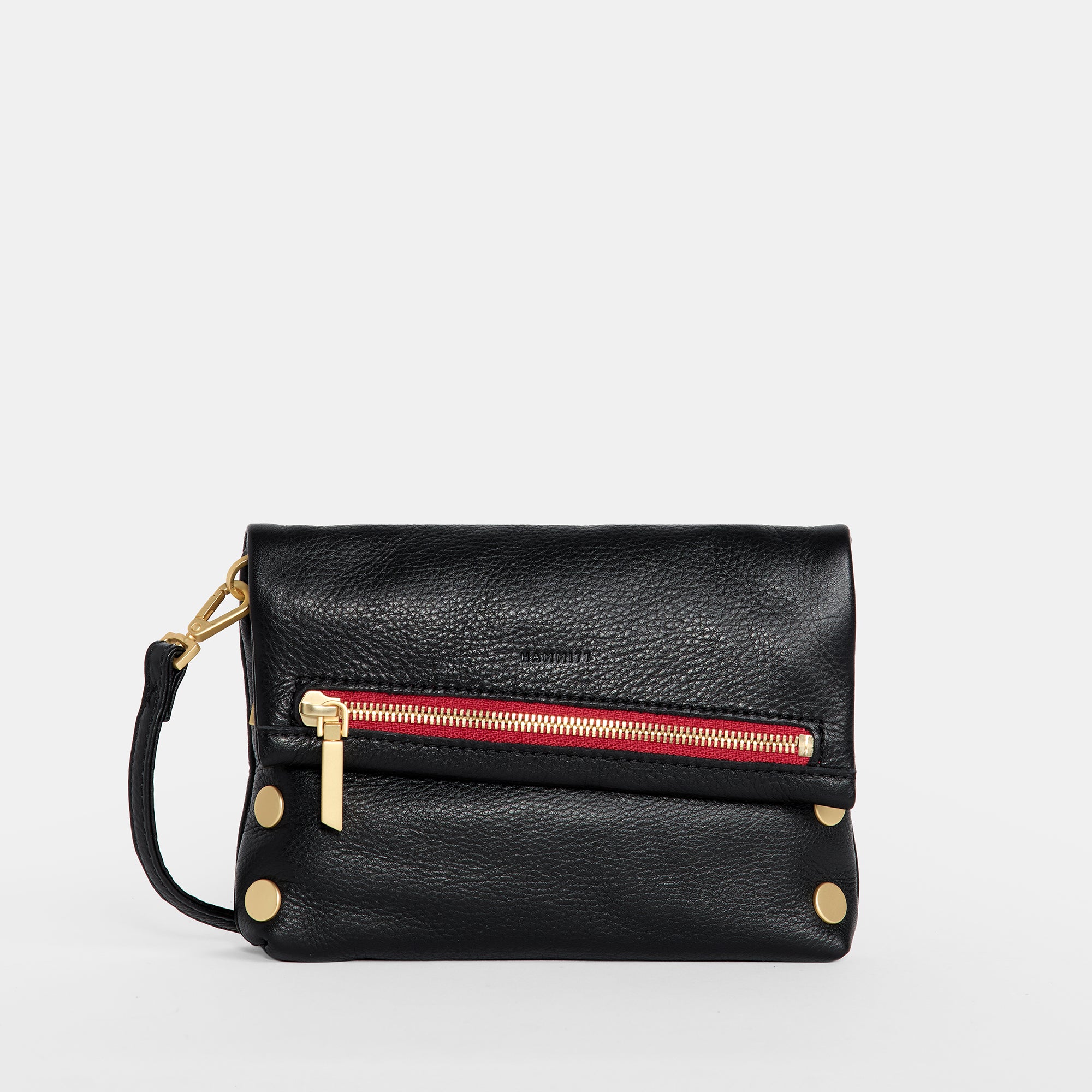 VIP Black/Gold | Small Leather Clutch with Strap | Hammitt – HAMMITT