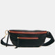 Charles Crossbody | Black/Brushed Gold Red Zip | Med - Short Strap